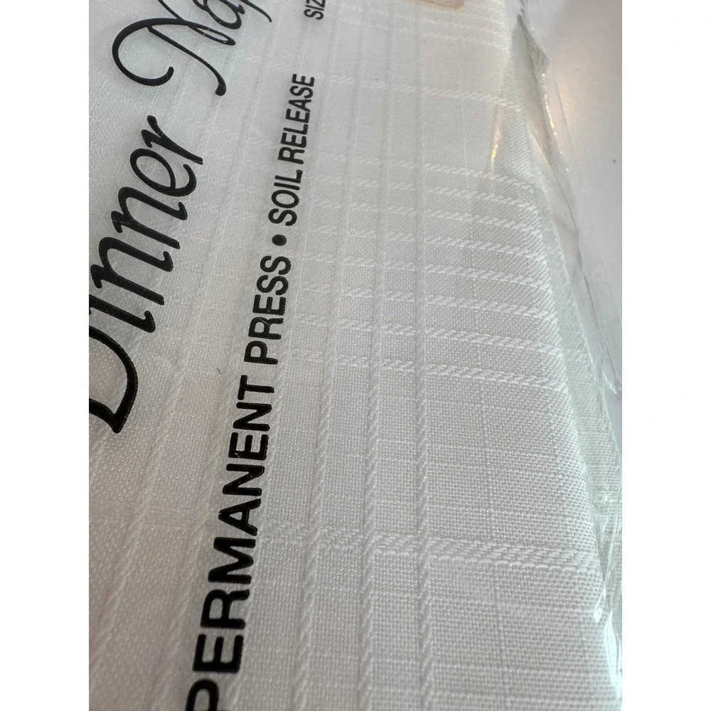 Vintage Style White Dinner Napkins Set of 12‎ New Old Stock 17x17 Table Linens